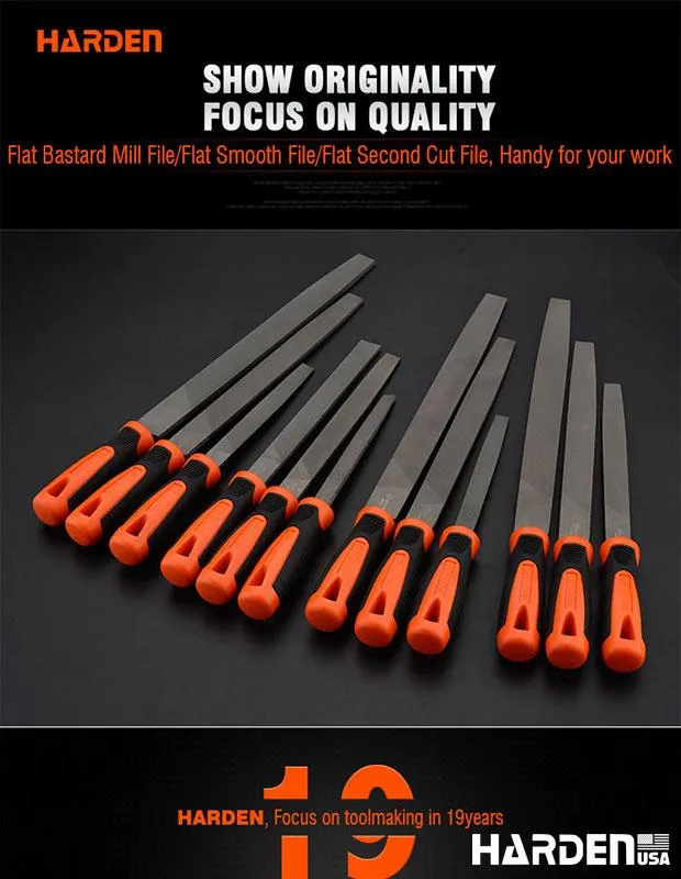 Flat smooth file with soft handle