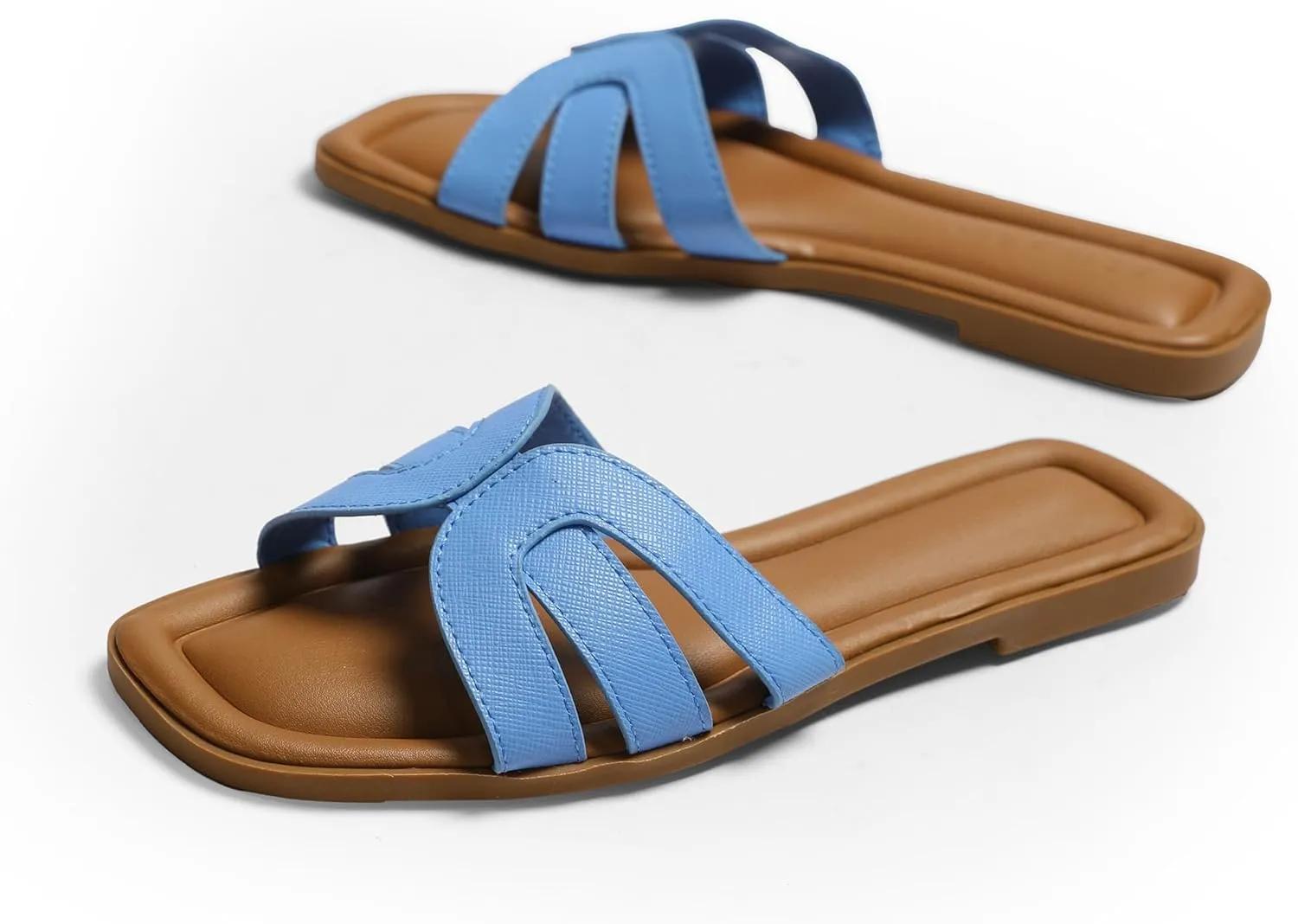 Flat Womens Sandals Flat Slide Sandals Women Black Brown White Sandals Size 6-11