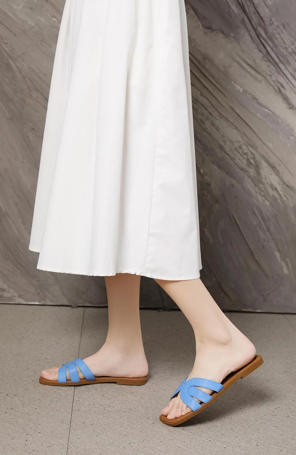 Flat Womens Sandals Flat Slide Sandals Women Black Brown White Sandals Size 6-11