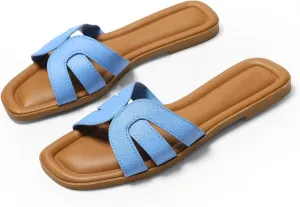 Flat Womens Sandals Flat Slide Sandals Women Black Brown White Sandals Size 6-11