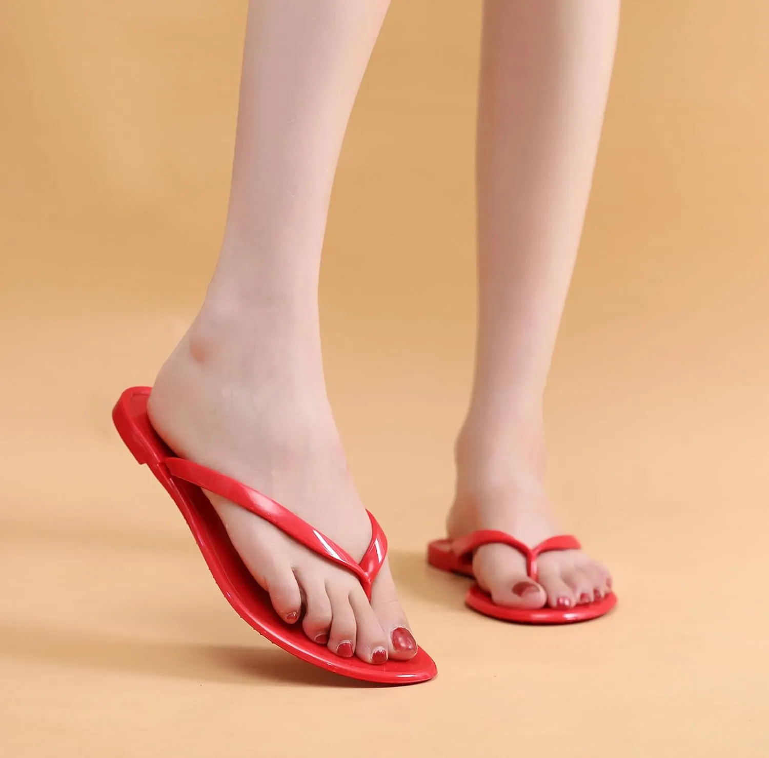 Flip Flops for Women Jelly Sandals Thong Flats Jellies Shoes Clear Slipper Summer Beach Pool Slides Size 10 Slip On Quick Drying Soft