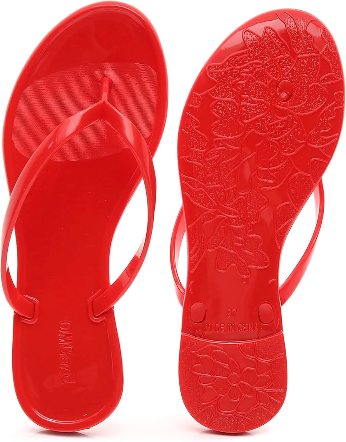 Flip Flops for Women Jelly Sandals Thong Flats Jellies Shoes Clear Slipper Summer Beach Pool Slides Size 10 Slip On Quick Drying Soft