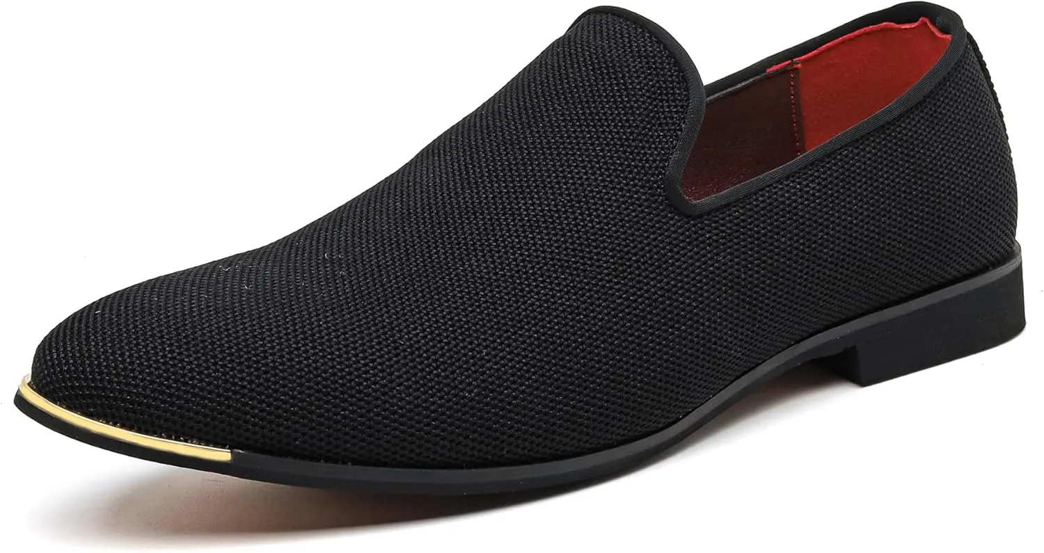 FLQL Men's Luxury Penny Loafer Slip-On Velvet Shoes Party Dancing Shoes Suede Wedding Shoes Plus Size 7-13