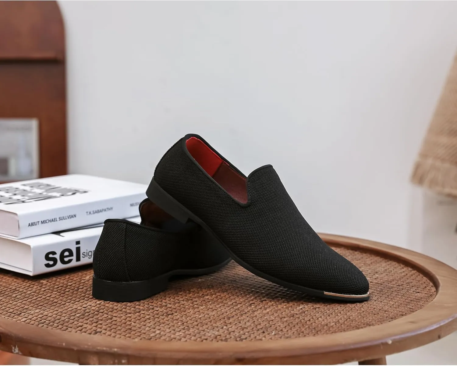 FLQL Men's Luxury Penny Loafer Slip-On Velvet Shoes Party Dancing Shoes Suede Wedding Shoes Plus Size 7-13