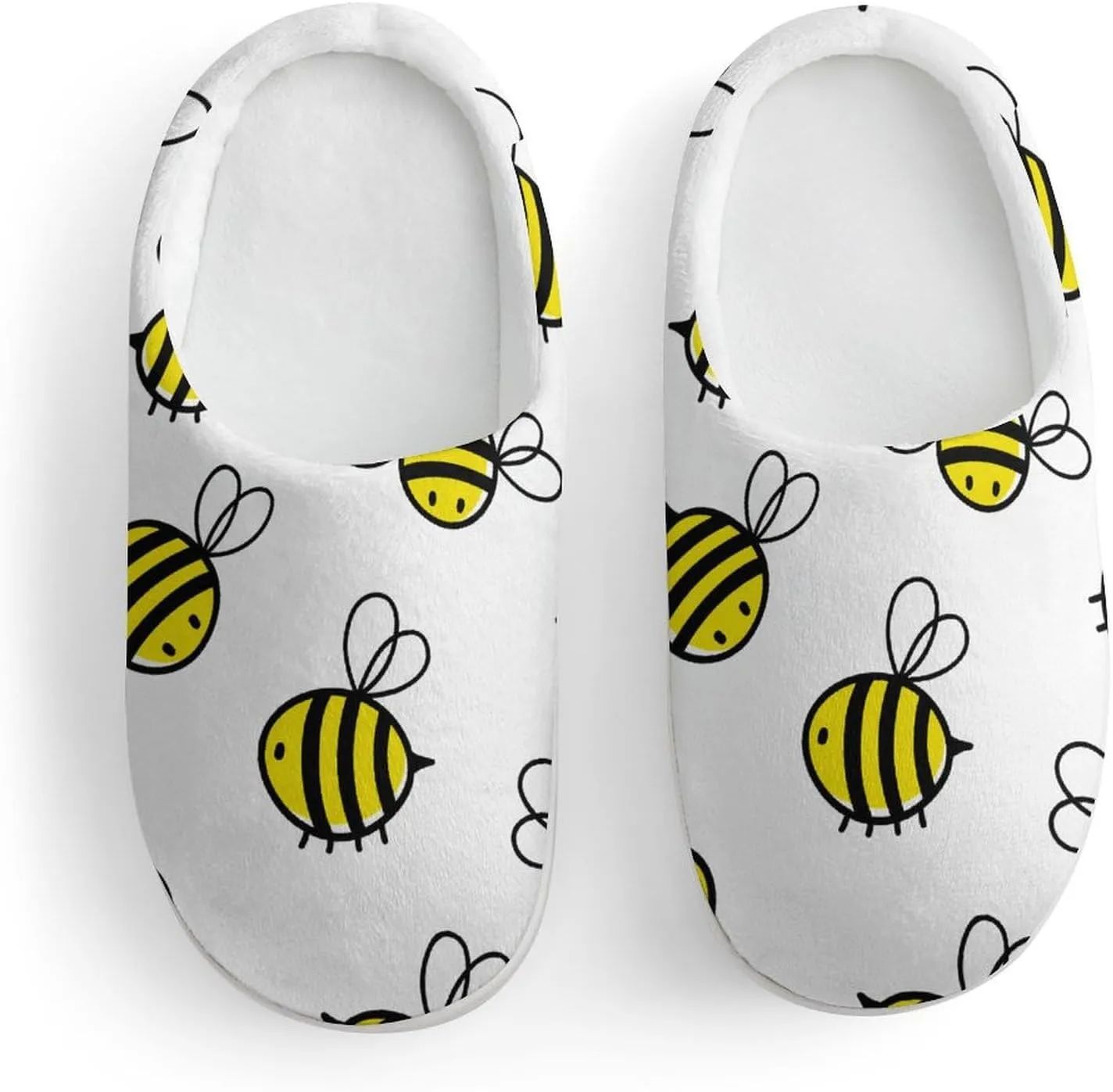 Flying Bumble Bees Boys Girls House Slippers with Microfleece Lining Cozy Household Shoes Non-slip for Kids