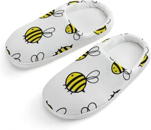 Flying Bumble Bees Boys Girls House Slippers with Microfleece Lining Cozy Household Shoes Non-slip for Kids