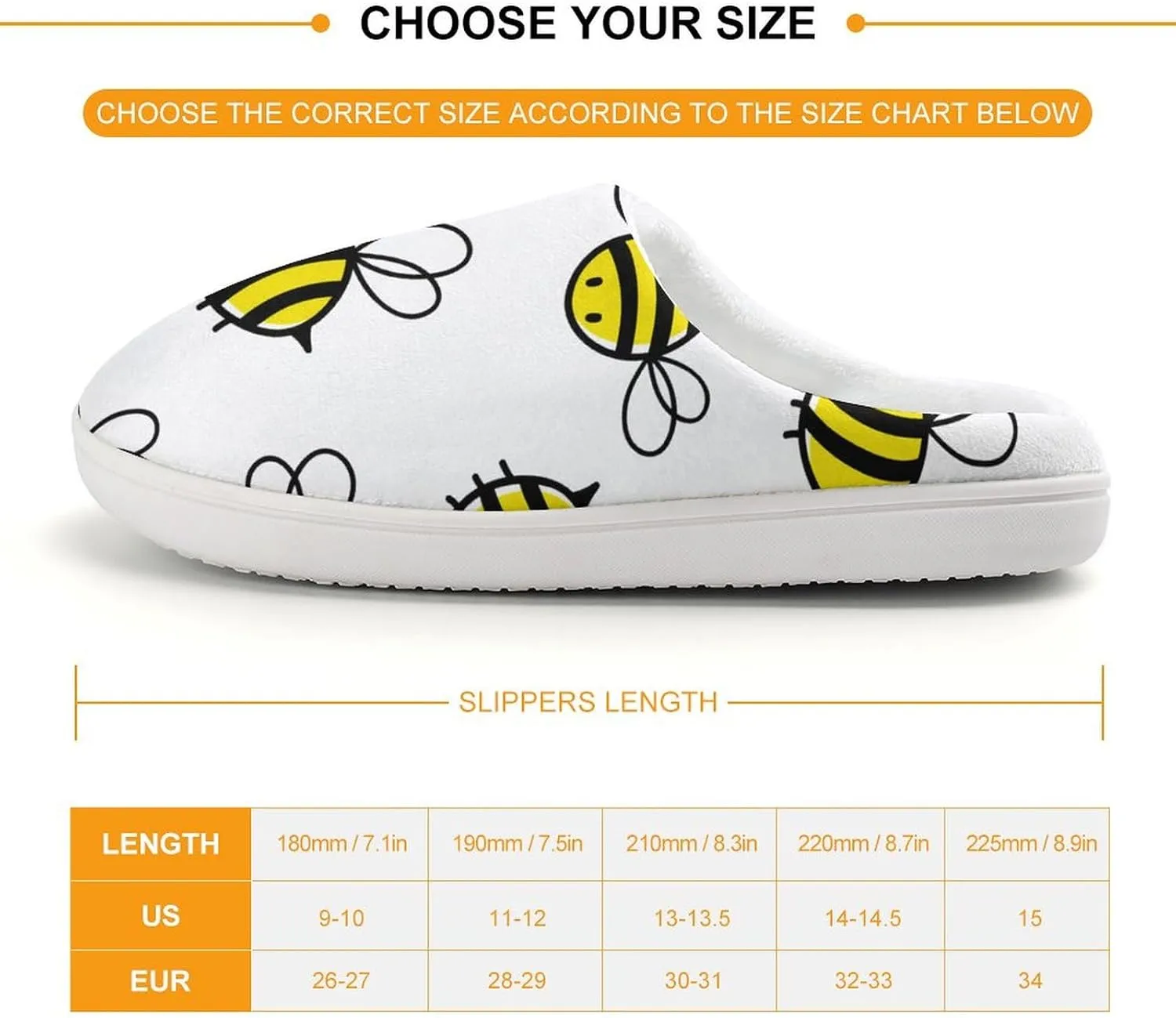 Flying Bumble Bees Boys Girls House Slippers with Microfleece Lining Cozy Household Shoes Non-slip for Kids