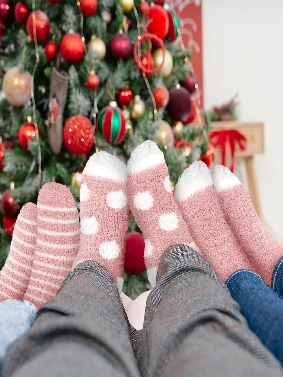 Foaincore 10 Pairs Fuzzy Socks for Women Fluffy Warm Soft Slipper Socks Thick Cozy Winter Gifts for Adult Mothers Day Gifts
