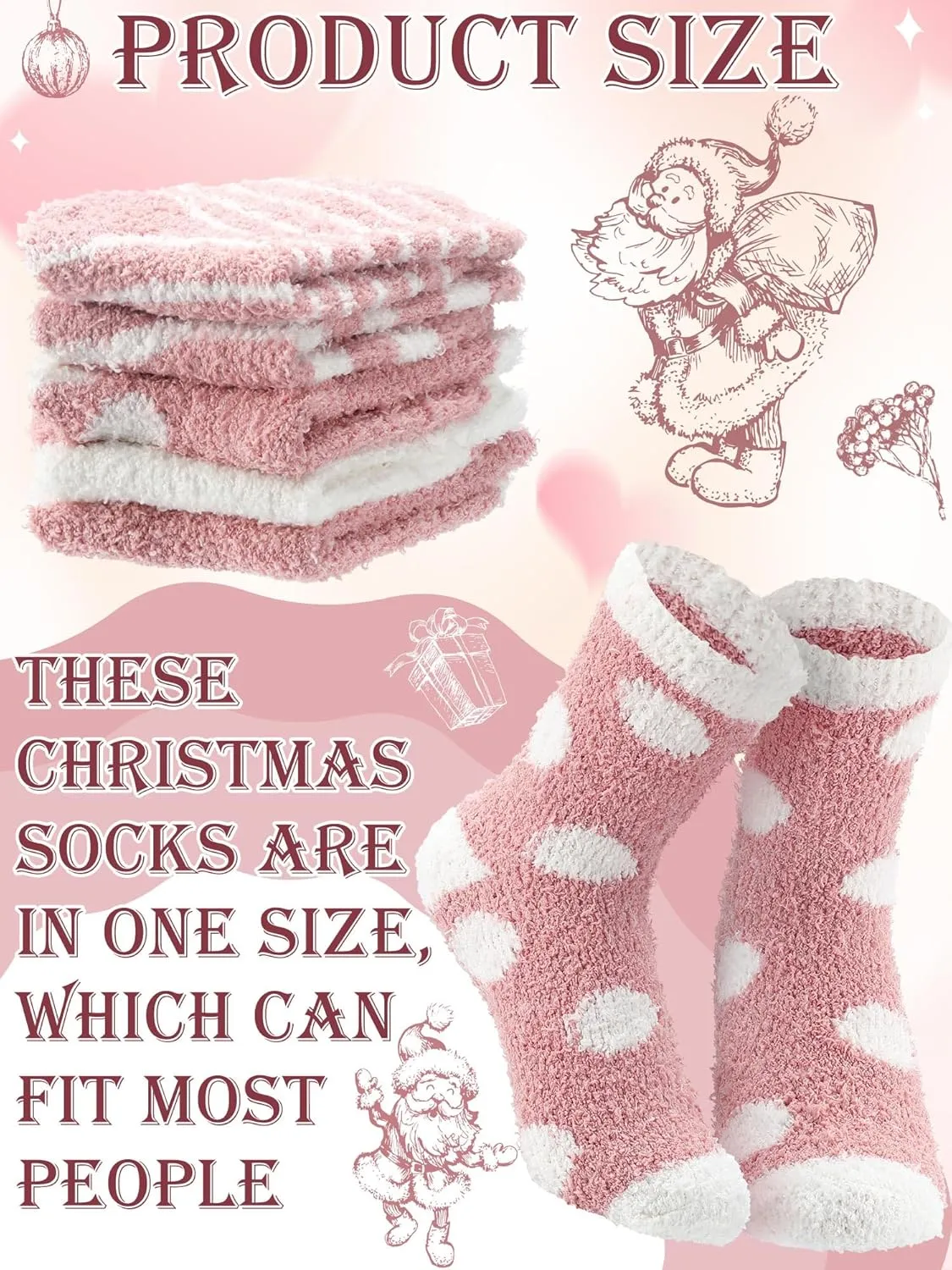 Foaincore 10 Pairs Fuzzy Socks for Women Fluffy Warm Soft Slipper Socks Thick Cozy Winter Gifts for Adult Mothers Day Gifts