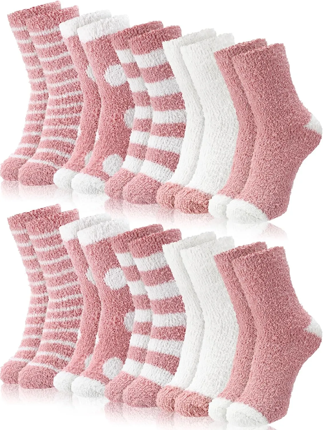 Foaincore 10 Pairs Fuzzy Socks for Women Fluffy Warm Soft Slipper Socks Thick Cozy Winter Gifts for Adult Mothers Day Gifts