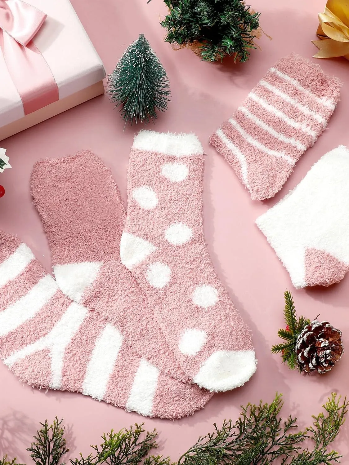 Foaincore 10 Pairs Fuzzy Socks for Women Fluffy Warm Soft Slipper Socks Thick Cozy Winter Gifts for Adult Mothers Day Gifts