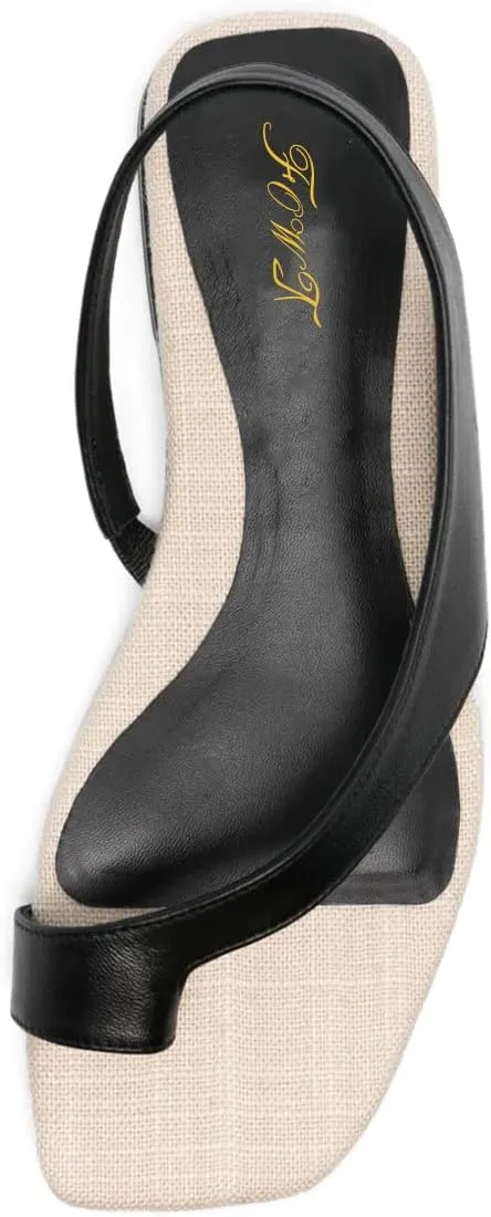 FOWT Women Open Split Toe Flat Sandals Slip on Soft Insole Thong Sandals Summer Daily Casual Walking Comfortable Shoes Size 4-16 US