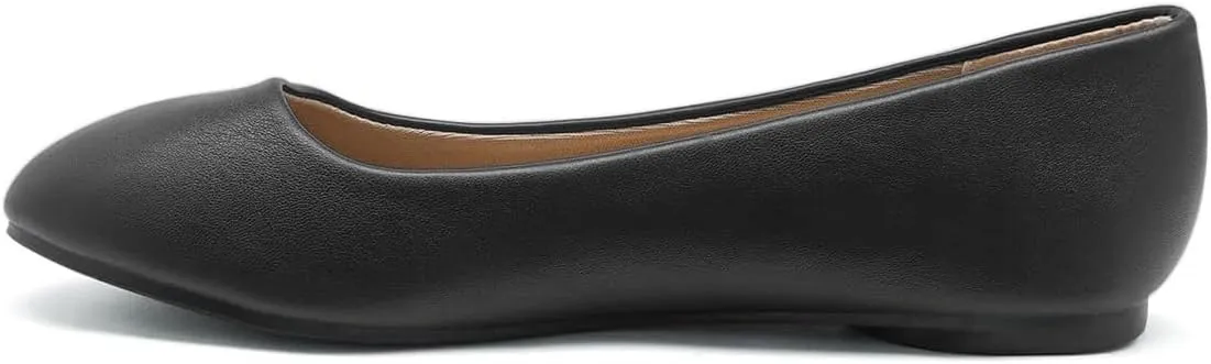 FOWT Women Round Toe Ballet Flats Slip on Comfy Pumps Casual Walking Work Daily Shoes Size 4-16 US