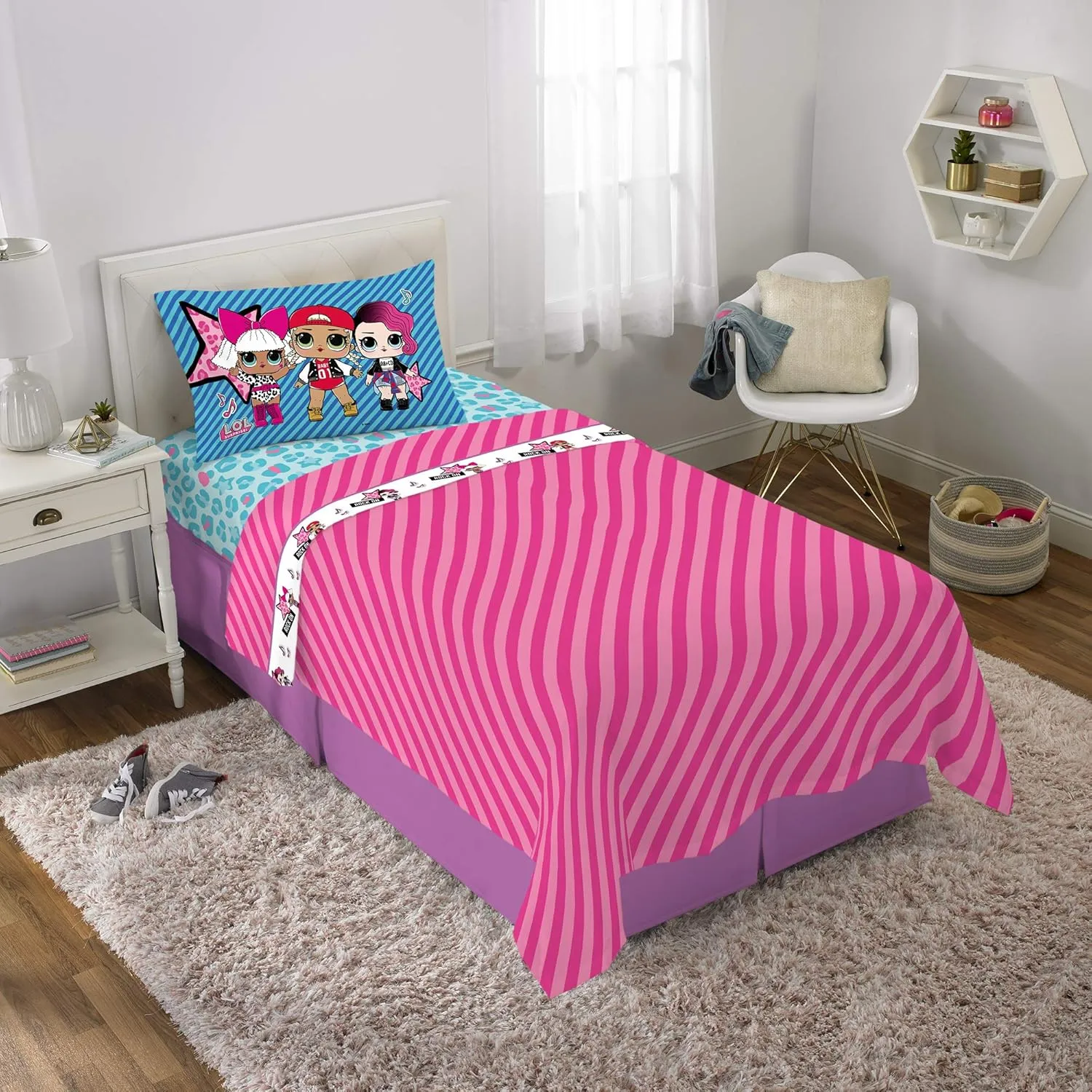 Franco Kids Bedding Super Soft Sheet Set, Twin, L.O.L. Surprise