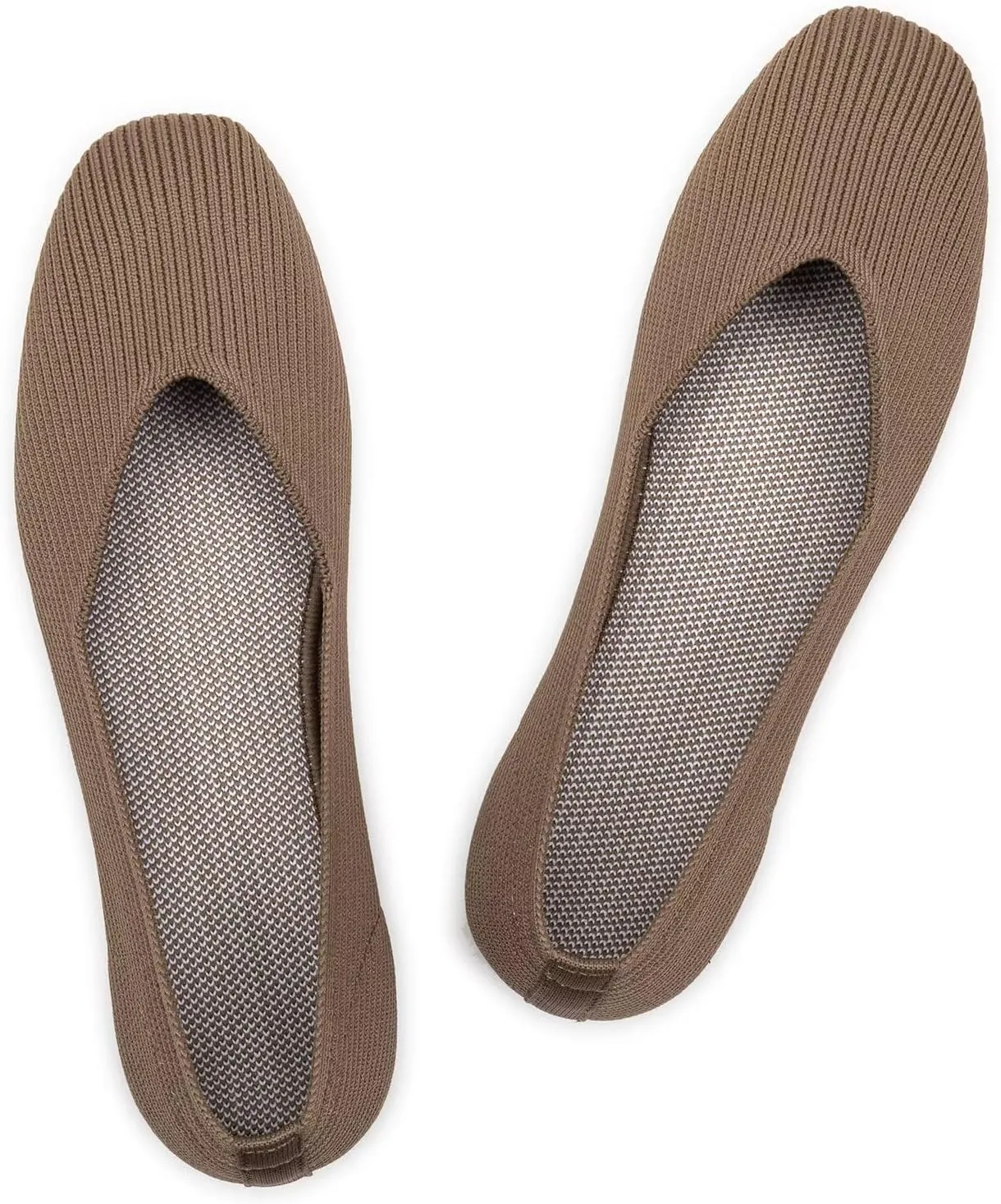 Frank Mully Womens Casual Flat Shoes Square Toe Shoes Knitted Work Flat Comfort Dressy Flat Shoes for Daily Washable