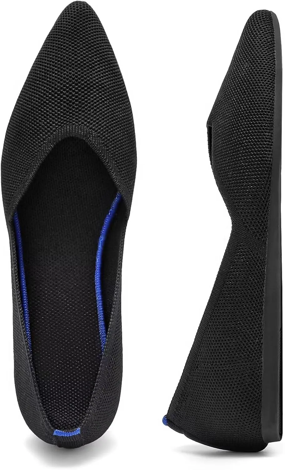 Frank Mully Womens Flat Shoes Classic Pointed Toe Flats Knitted Dress Shoes Soft Flats for Woman Comfortable Dressy