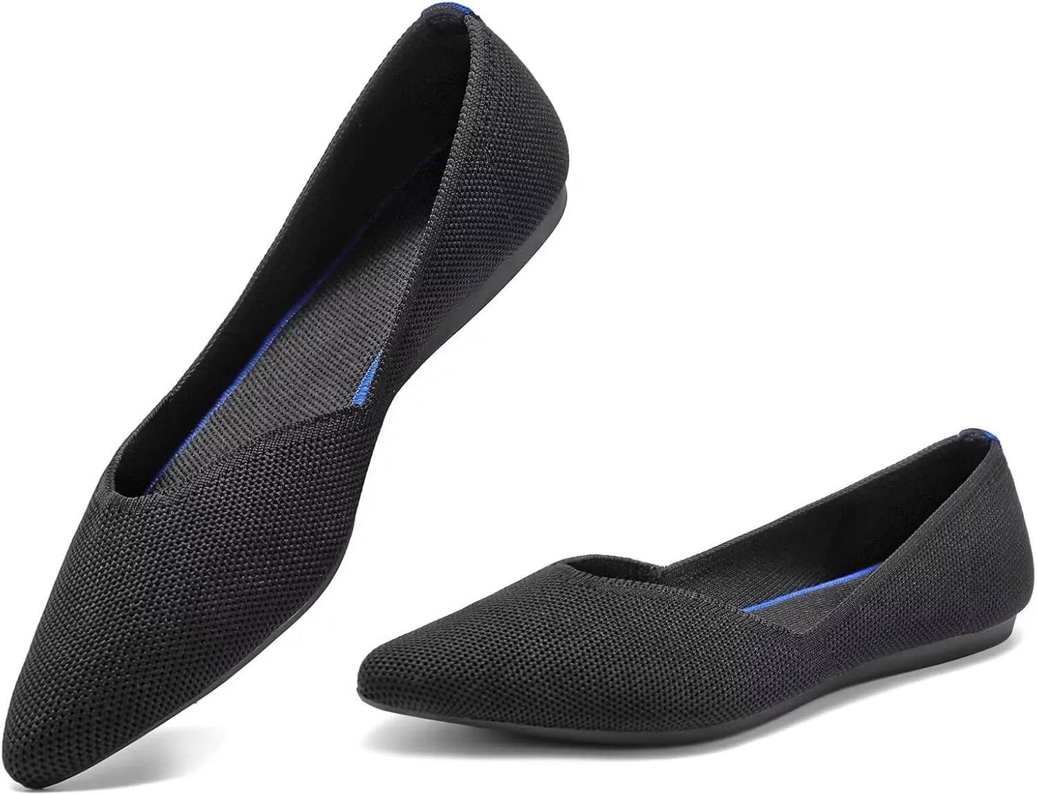 Frank Mully Womens Flat Shoes Classic Pointed Toe Flats Knitted Dress Shoes Soft Flats for Woman Comfortable Dressy