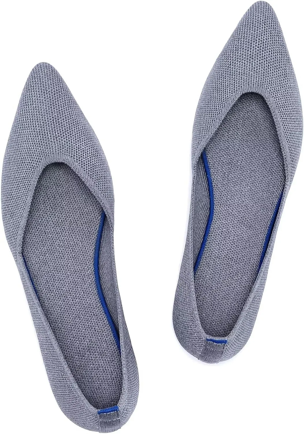 Frank Mully Womens Flat Shoes Classic Pointed Toe Flats Knitted Dress Shoes Soft Flats for Woman Comfortable Dressy