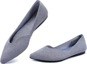 Frank Mully Womens Flat Shoes Classic Pointed Toe Flats Knitted Dress Shoes Soft Flats for Woman Comfortable Dressy