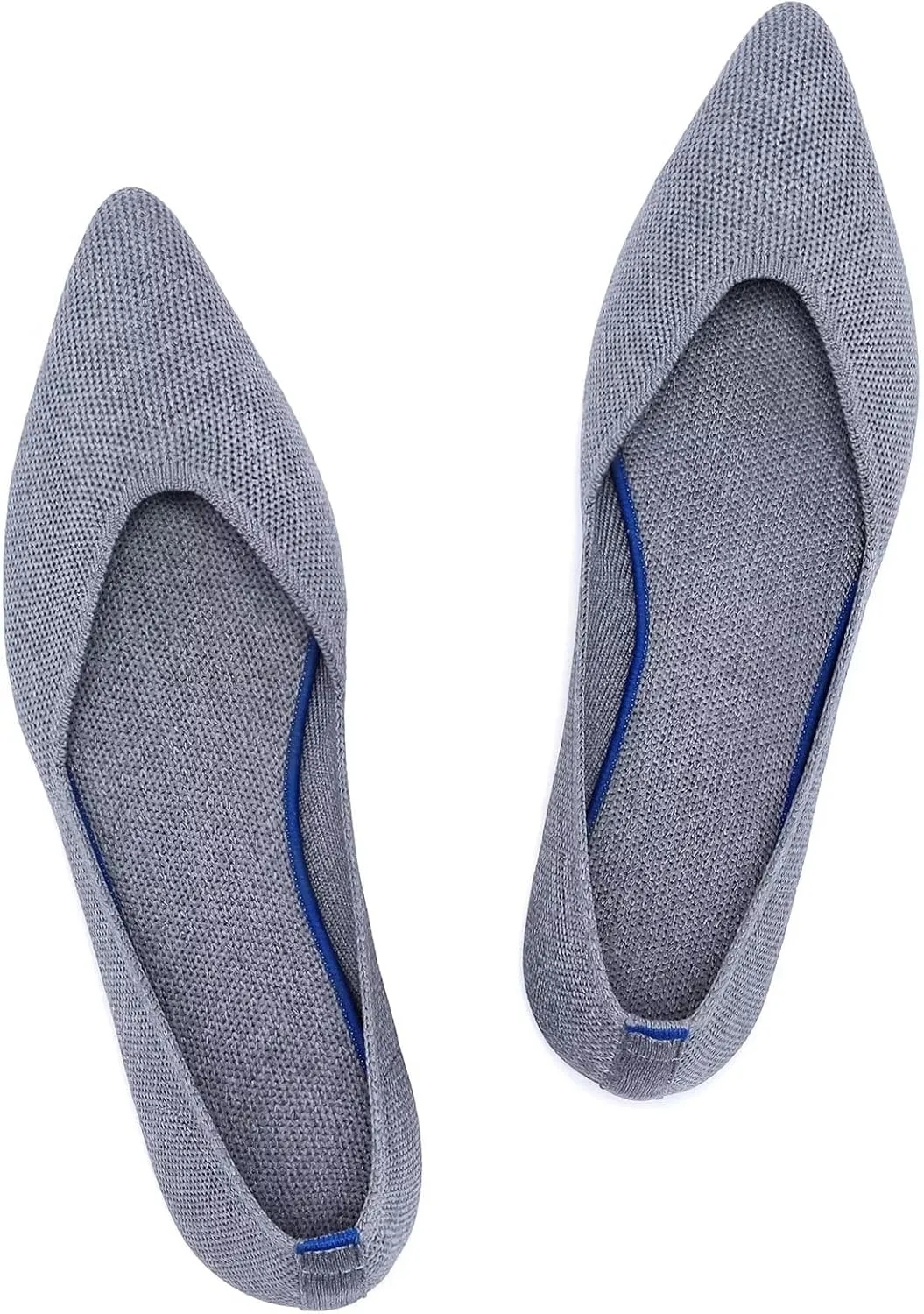 Frank Mully Womens Flat Shoes Classic Pointed Toe Flats Knitted Dress Shoes Soft Flats for Woman Comfortable Dressy