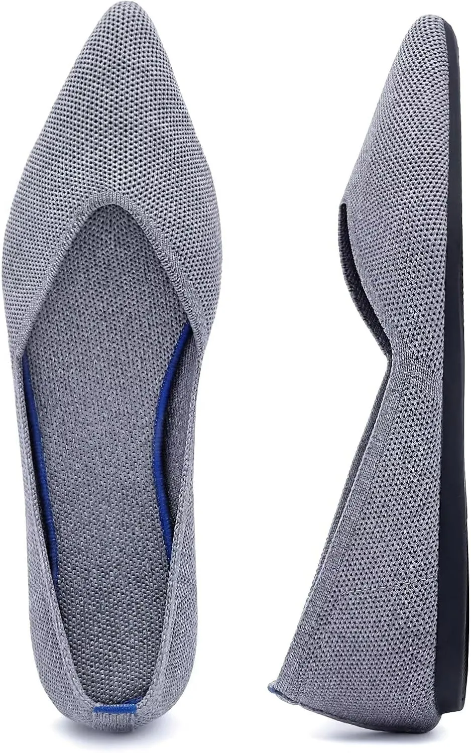 Frank Mully Womens Flat Shoes Classic Pointed Toe Flats Knitted Dress Shoes Soft Flats for Woman Comfortable Dressy