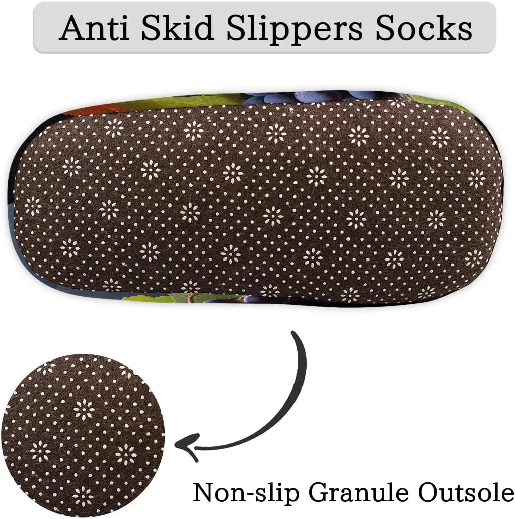 Fresh Grapes Slippers for Women Slipper Socks Soft Fuzzy House Slippers Shoes for Indoor Bedroom, Winter Cozy Christmas Gifts, Grapes