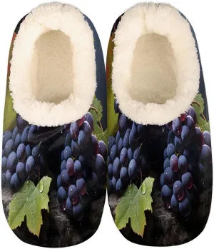 Fresh Grapes Slippers for Women Slipper Socks Soft Fuzzy House Slippers Shoes for Indoor Bedroom, Winter Cozy Christmas Gifts, Grapes