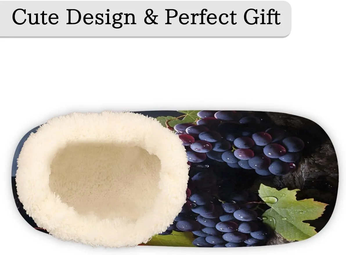 Fresh Grapes Slippers for Women Slipper Socks Soft Fuzzy House Slippers Shoes for Indoor Bedroom, Winter Cozy Christmas Gifts, Grapes