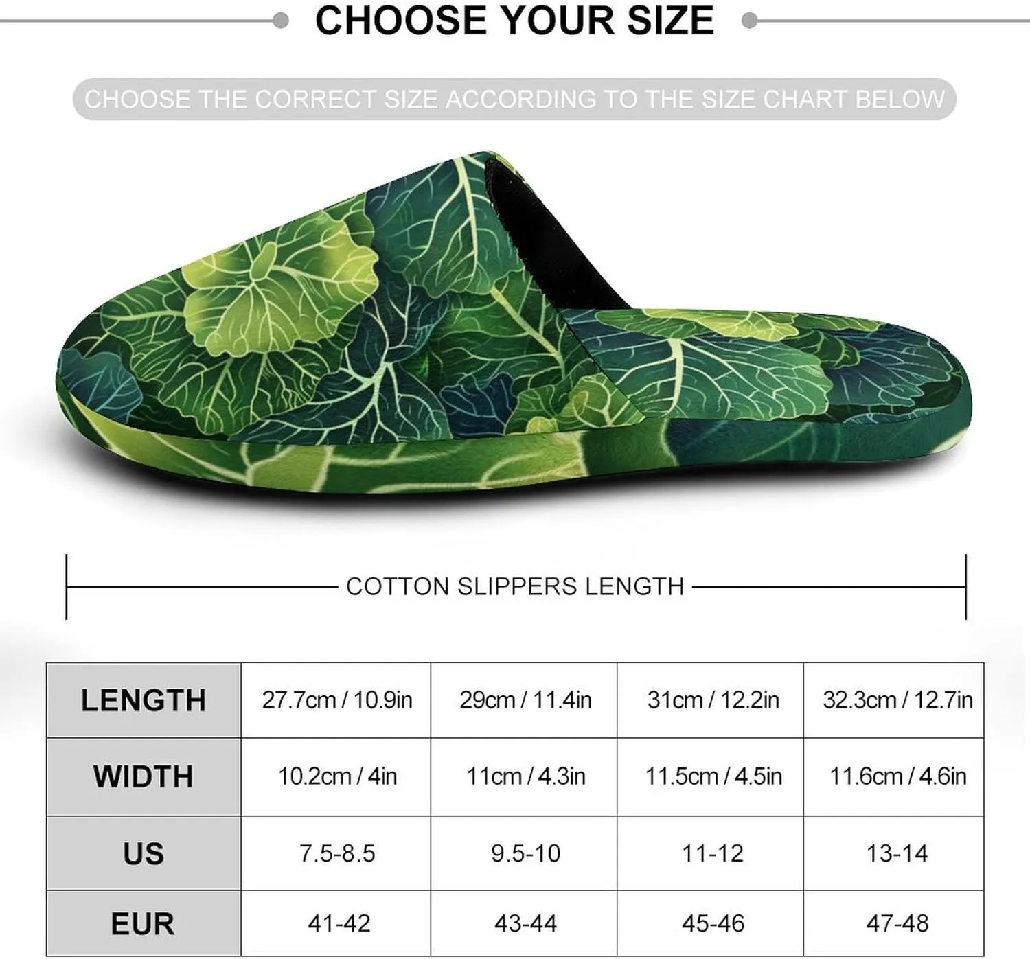 Fresh Green Cabbage Men's Slipper Non Slip Comfortable Winter Warm Home House Shoes Indoor Slippers