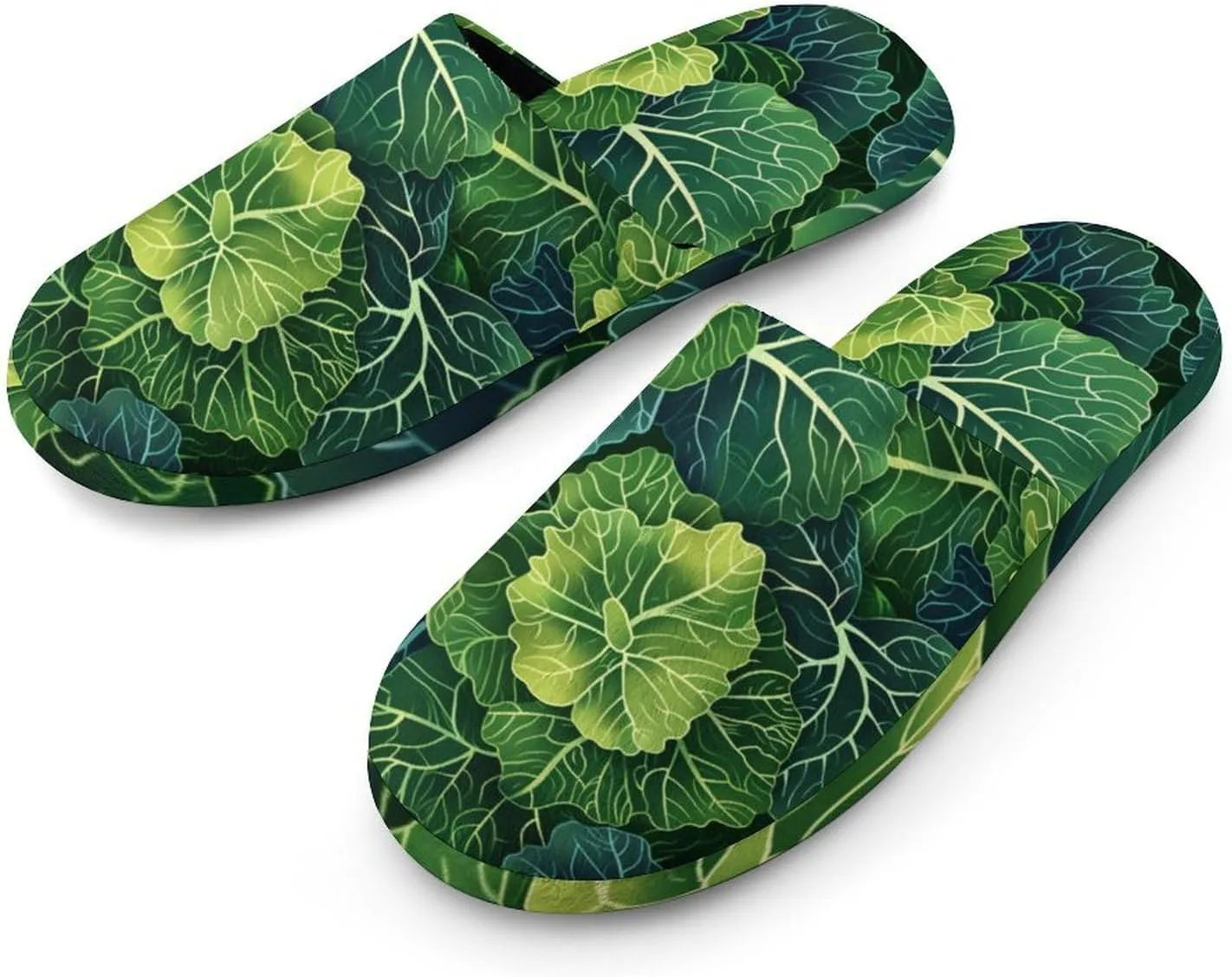 Fresh Green Cabbage Men's Slipper Non Slip Comfortable Winter Warm Home House Shoes Indoor Slippers