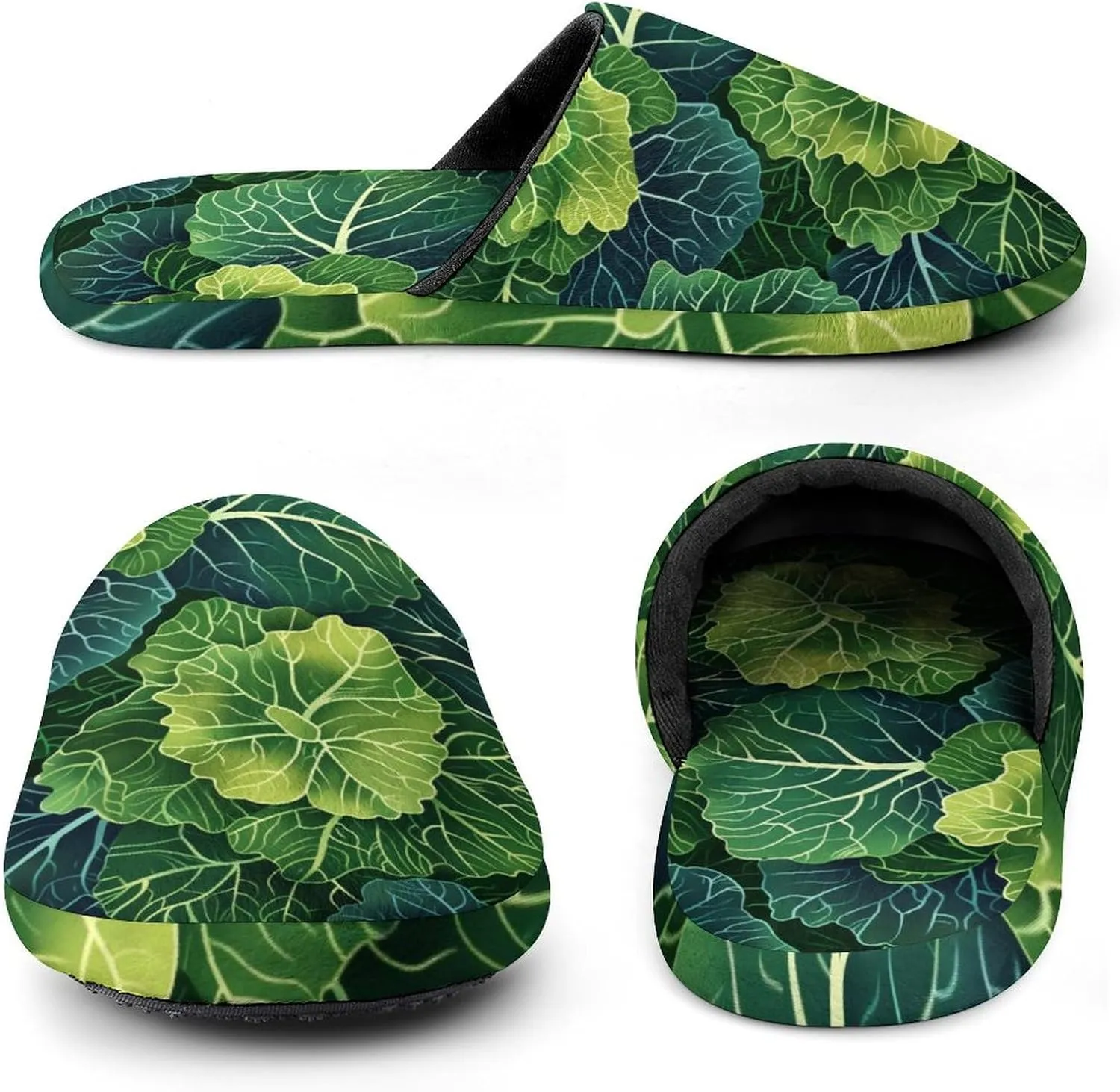 Fresh Green Cabbage Men's Slipper Non Slip Comfortable Winter Warm Home House Shoes Indoor Slippers