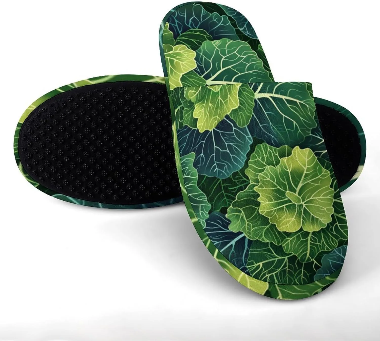 Fresh Green Cabbage Men's Slipper Non Slip Comfortable Winter Warm Home House Shoes Indoor Slippers