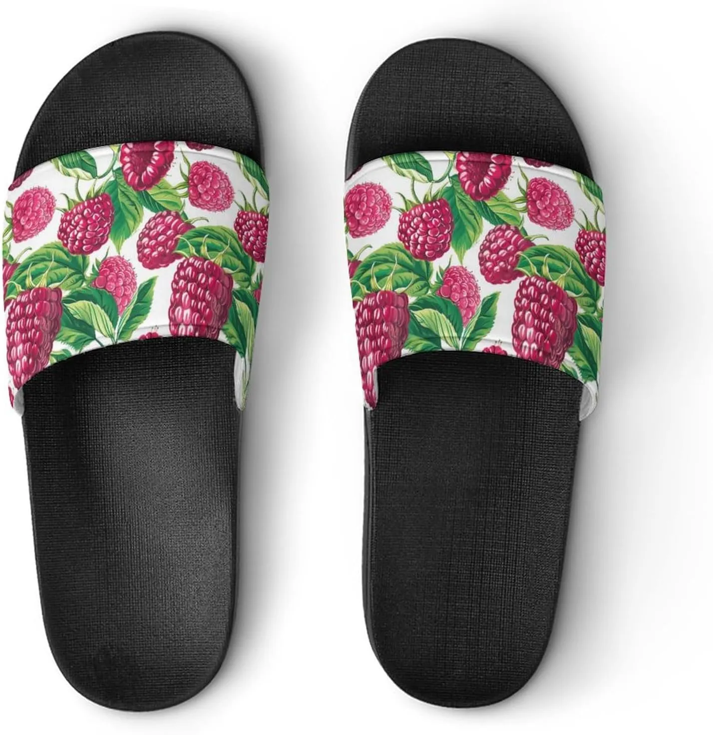 Fresh Raspberries Strawberries Fashion Womens And Mens Slippers House Shower Shoes Indoor Outdoor Beach