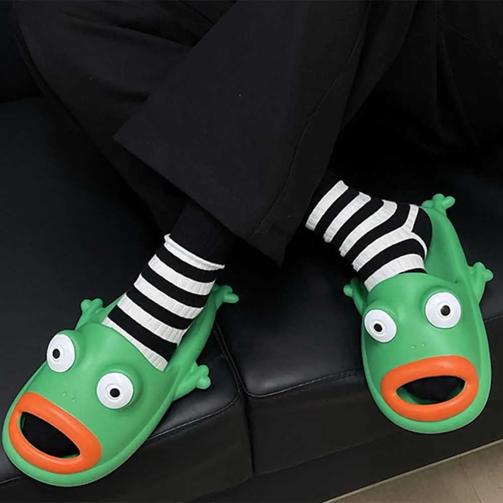 Frog Flip Flops - Couple Beach Slippers, Bath Shoes, Non-Slip Fish Slipper, Summer Funny Slides