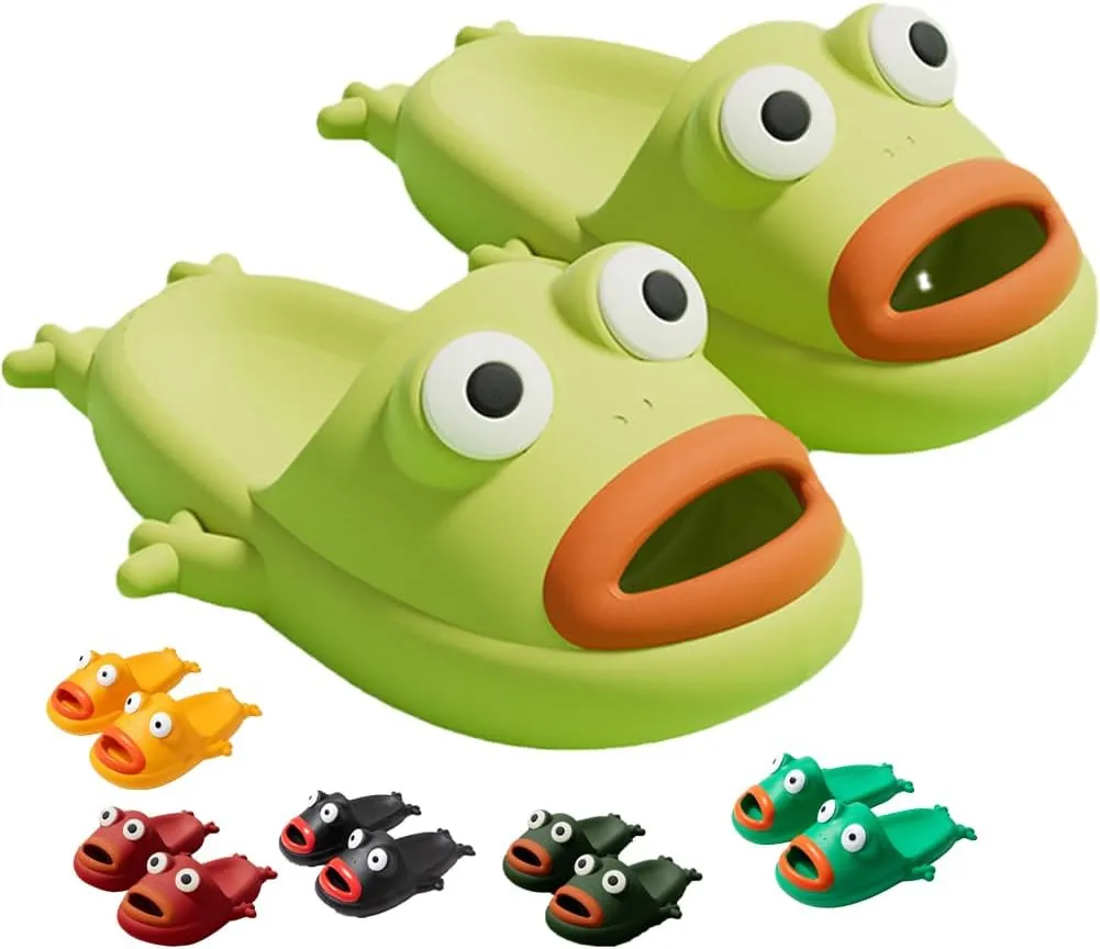 Frog Flip Flops - Couple Beach Slippers, Bath Shoes, Non-Slip Fish Slipper, Summer Funny Slides