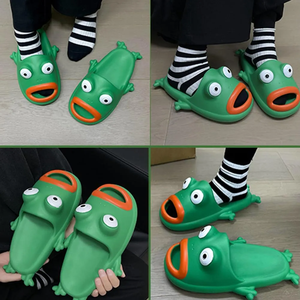 Frog Flip Flops - Couple Beach Slippers, Bath Shoes, Non-Slip Fish Slipper, Summer Funny Slides