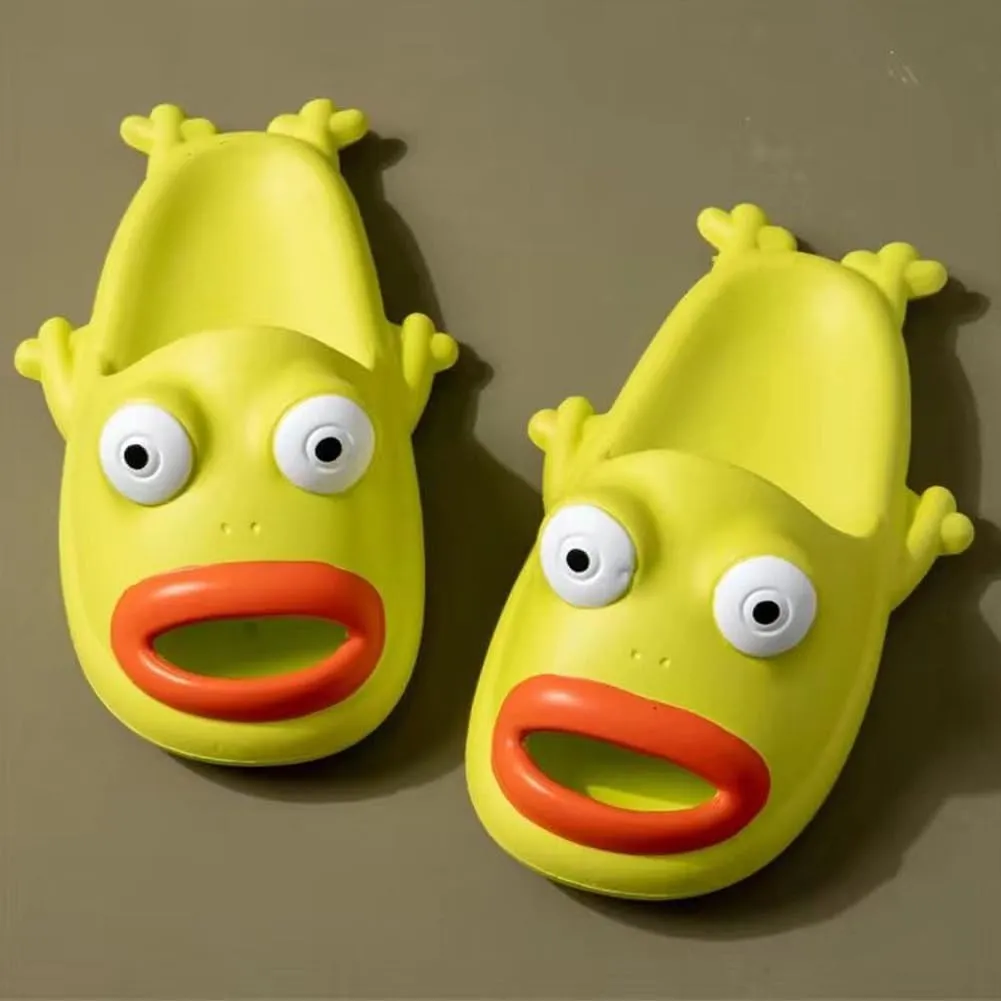 Frog Flip Flops - Couple Beach Slippers, Bath Shoes, Non-Slip Fish Slipper, Summer Funny Slides