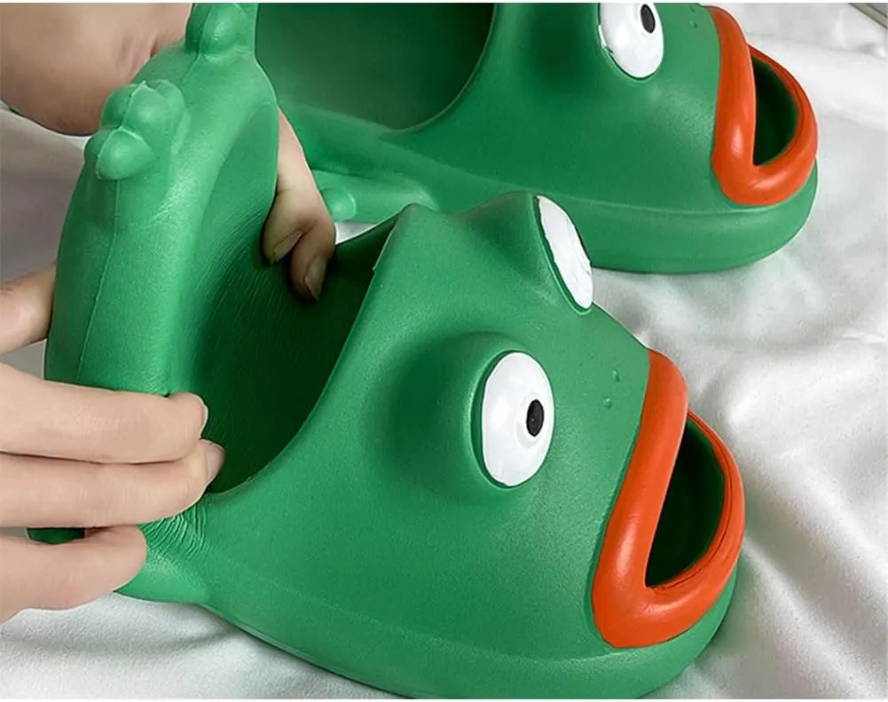 Frog Flip Flops - Couple Beach Slippers, Bath Shoes, Non-Slip Fish Slipper, Summer Funny Slides