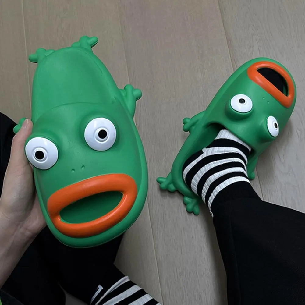 Frog Flip Flops - Couple Beach Slippers, Bath Shoes, Non-Slip Fish Slipper, Summer Funny Slides