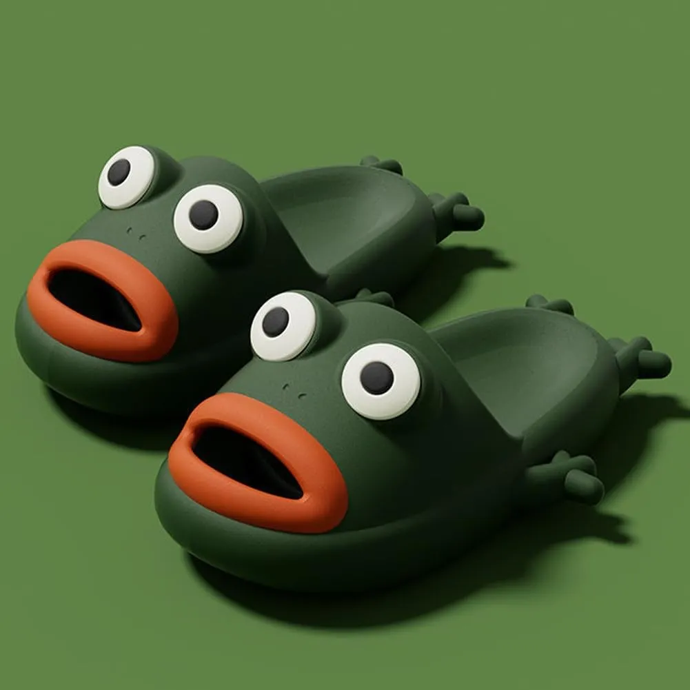 Frog Flip Flops - Couple Beach Slippers, Bath Shoes, Non-Slip Fish Slipper, Summer Funny Slides