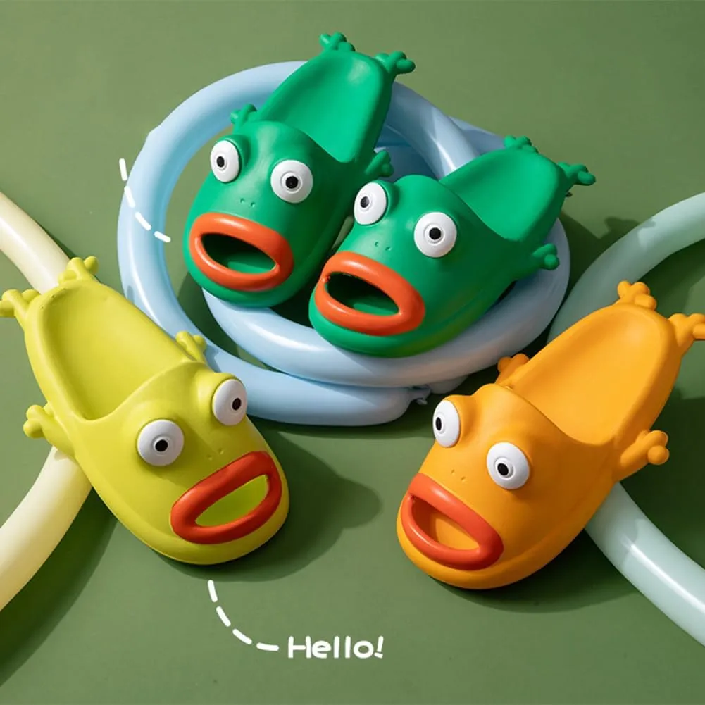 Frog Flip Flops - Couple Beach Slippers, Bath Shoes, Non-Slip Fish Slipper, Summer Funny Slides