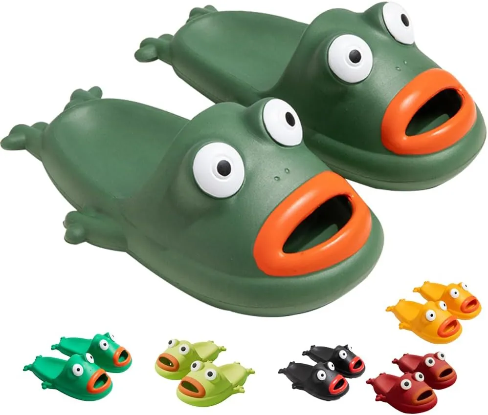 Frog Flip Flops - Couple Beach Slippers, Bath Shoes, Non-Slip Fish Slipper, Summer Funny Slides