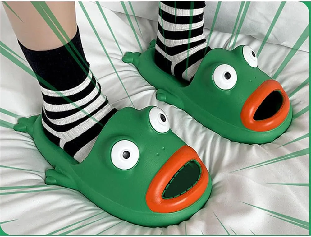 Frog Flip Flops - Couple Beach Slippers, Bath Shoes, Non-Slip Fish Slipper, Summer Funny Slides