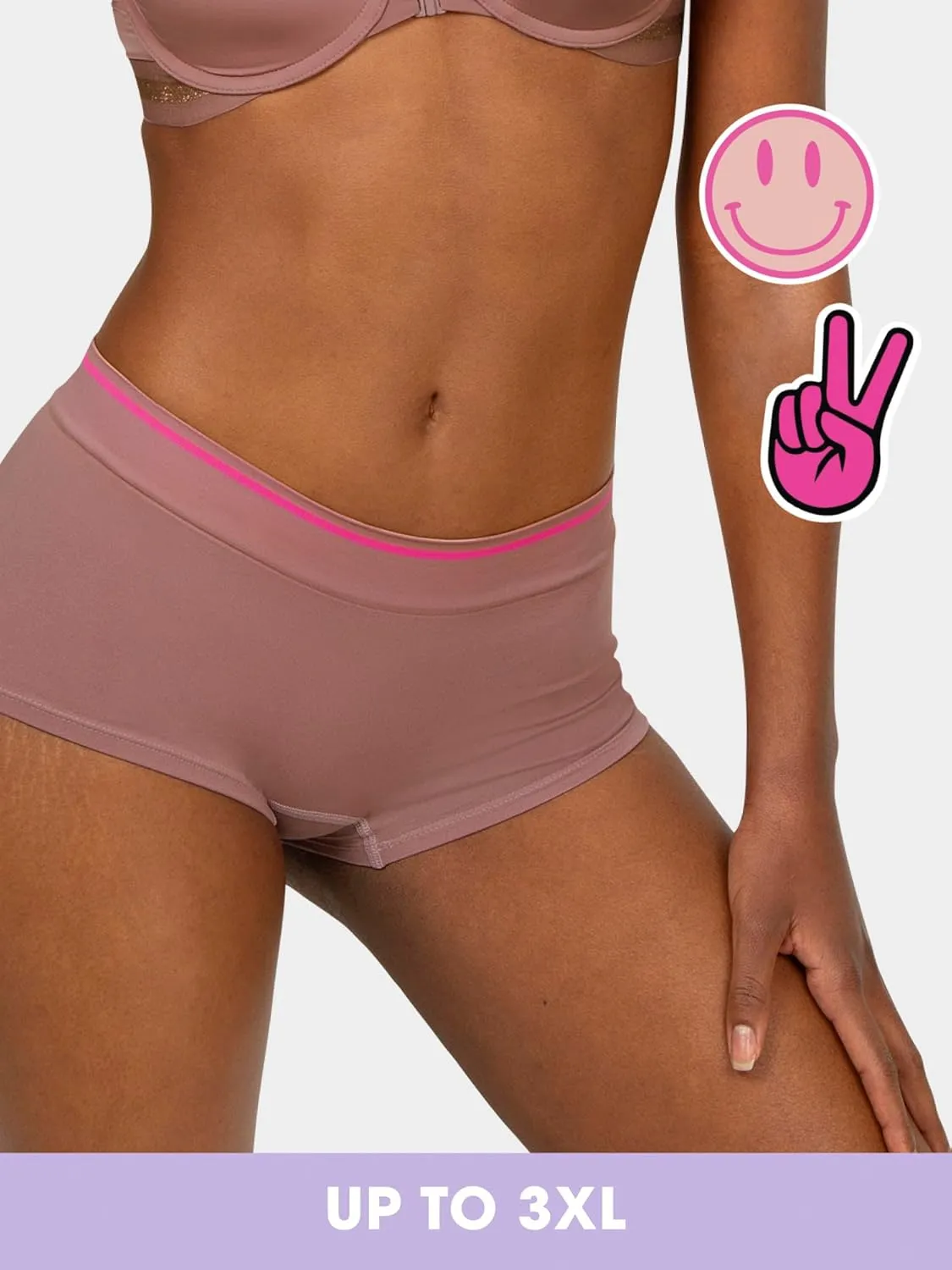 Fruit of the Loom A Fresh Collection Hey Shorty 3-Pack Seamless Boyshorts for Women’s Everyday Comfort