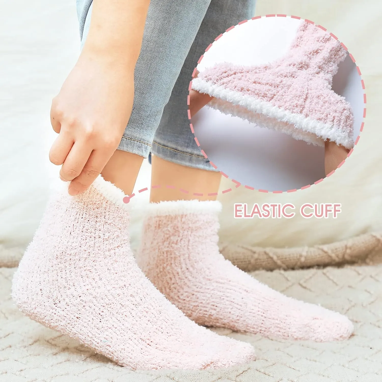 Fuzzy Socks for Women - Fluffy Cozy Socks, Warm Slipper Socks for Women