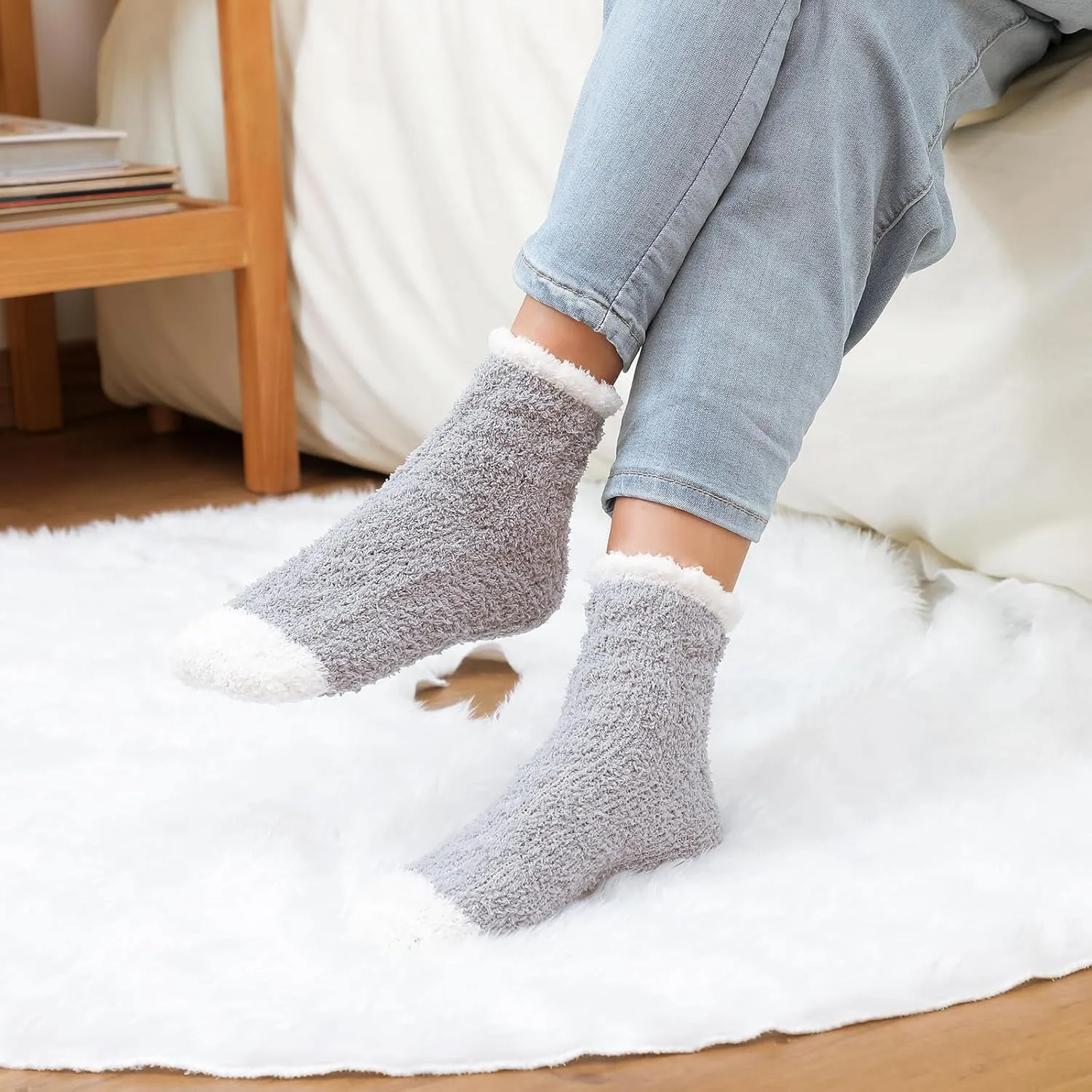 Fuzzy Socks for Women - Fluffy Cozy Socks, Warm Slipper Socks for Women