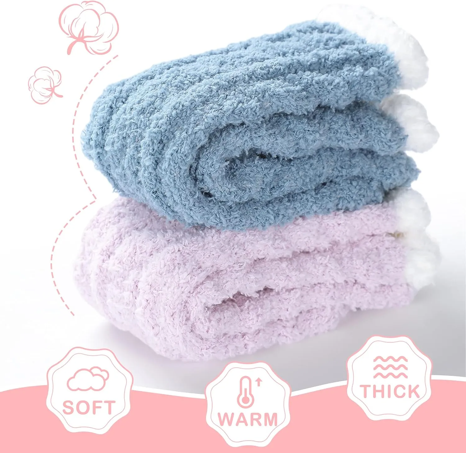 Fuzzy Socks for Women - Fluffy Cozy Socks, Warm Slipper Socks for Women