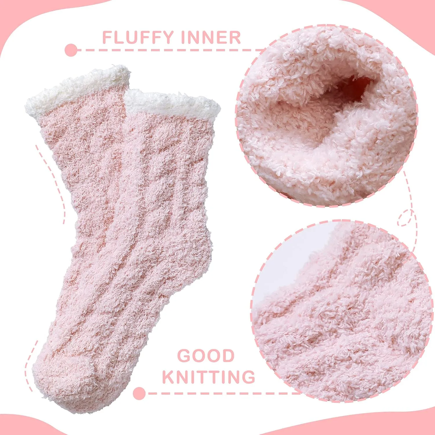 Fuzzy Socks for Women - Fluffy Cozy Socks, Warm Slipper Socks for Women