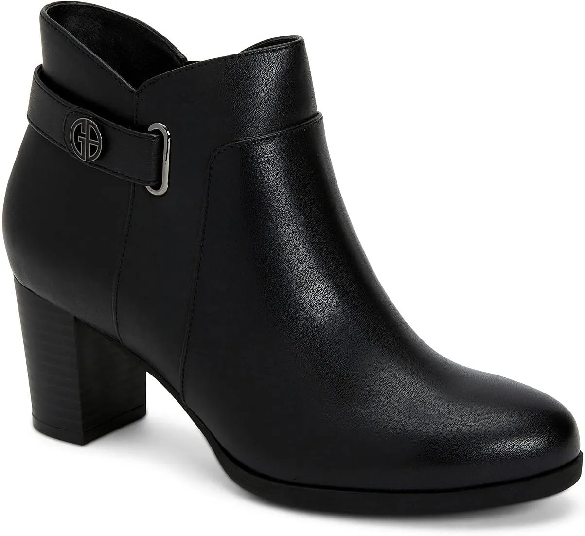Giani Bernini Womens Artemy Block Heel Slip On Booties Black 8.5 Medium (B,M)