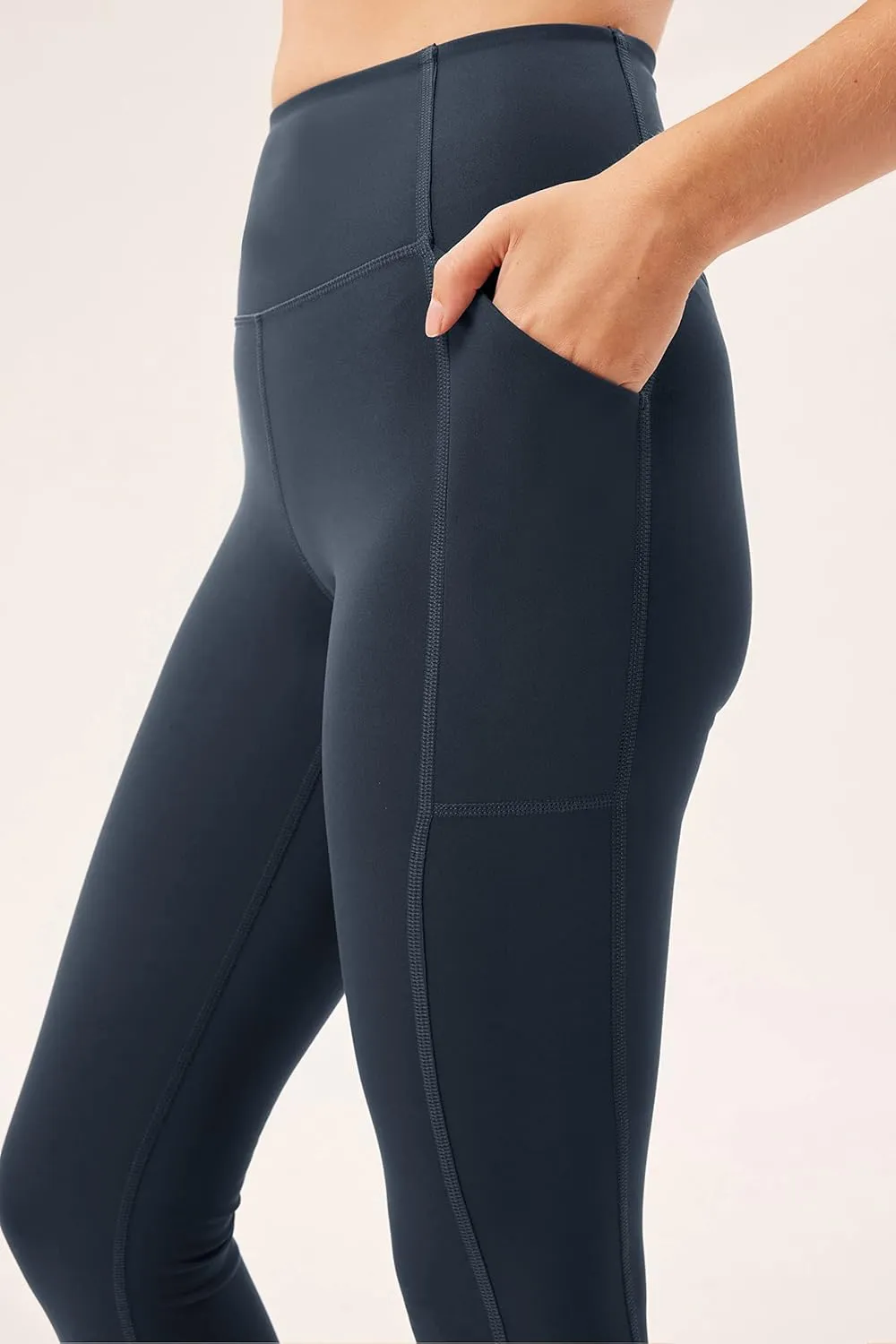 Girlfriend Collective Compression Pocket Leggings for Women, High Rise Waist Pants for Yoga Workout Plus Size 28.5" Inseam